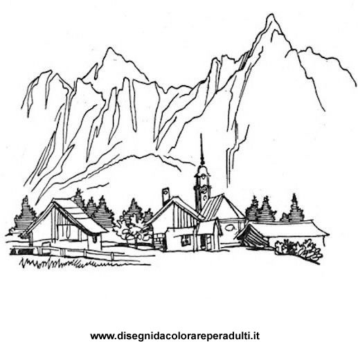 Montagna Disegni Da Colorare Per Adulti E Ragazzi